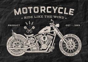 Vintage race motorcycle old school style. Black and white poster, print for t-shirt. illustration vector