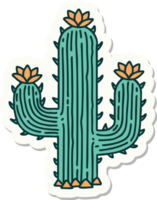 pegatina de tatuaje al estilo tradicional de un cactus png
