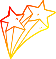 warm gradient line drawing of a cartoon stars png