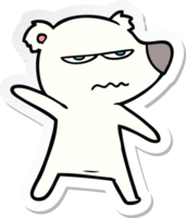 sticker of a angry bear polar cartoon pointing png