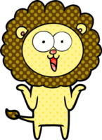 heureux, dessin animé, lion png