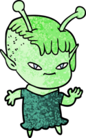 süßes Cartoon-Alien-Mädchen png