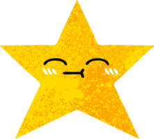 retro illustration style cartoon of a gold star png