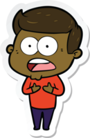 sticker of a cartoon shocked man png