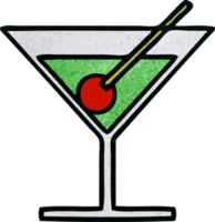 retro grunge texture cartoon of a fancy cocktail png