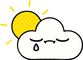 comico libro stile cartone animato di un' luce del sole e nube png