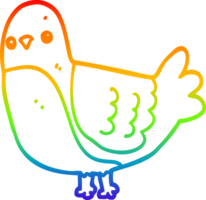 rainbow gradient line drawing of a cartoon bird png