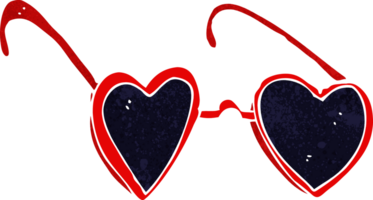 óculos de sol de coração de desenho animado png