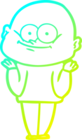 freddo pendenza linea disegno di un' cartone animato Calvo uomo fissando png