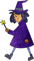 hand drawn quirky cartoon witch png