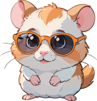 Hamster wear Sunglasses Cartoon Style png