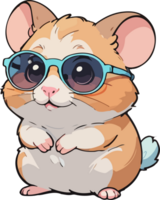 Hamster wear Sunglasses Cartoon Design png