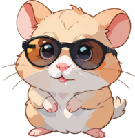 Hamster with Sunglasses Cartoon Character png