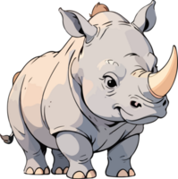 noshörning tecknad serie djur- ClipArt png