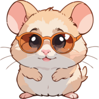 Hamster wear Sunglasses Cartoon Image png
