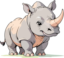 rhinocéros dessin animé animal personnage png