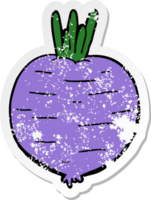 distressed sticker of a cartoon vegetable png