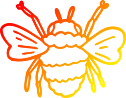 warm gradient line drawing of a cartoon bumble bee png