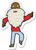 sticker of a cartoon stressed old man png