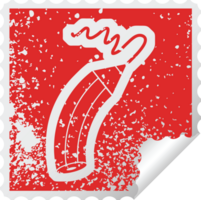 verontrust sticker icoon illustratie van een potlood tekening een lijn png