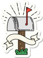sticker of a tattoo style closed mailbox png