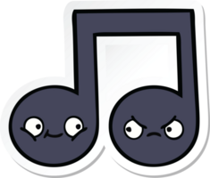 sticker of a cute cartoon musical note png