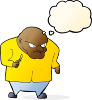 cartoon evil man with thought bubble png