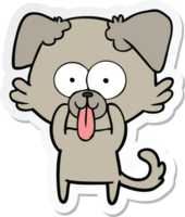 sticker of a cartoon dog with tongue sticking out png