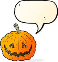 cartoon grinning pumpkin with speech bubble png