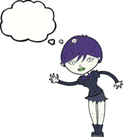 cartoon vampire girl with thought bubble png