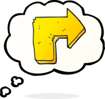 hand drawn thought bubble cartoon arrow png