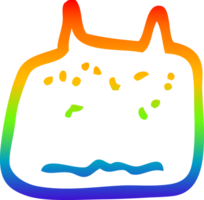 rainbow gradient line drawing of a cartoon tooth png