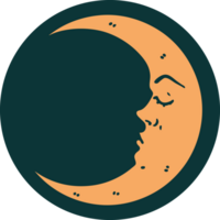 iconico tatuaggio stile Immagine di un' mezzaluna Luna png