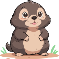 Môle animal dessin animé illustration png