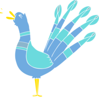 flat color style cartoon peacock png