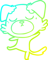 cold gradient line drawing of a cute cartoon dog png
