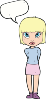 cartoon woman standing with speech bubble png