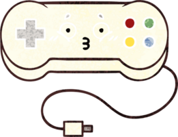 retro illustration style cartoon of a game controller png