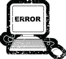 afligido efecto icono ilustración de un computadora error png