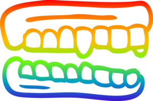 arco Iris gradiente linha desenhando do uma desenho animado falso dentes png