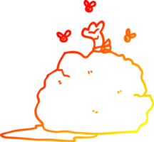 warm gradient line drawing of a cartoon bag of garbage png