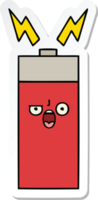 sticker of a cute cartoon battery png
