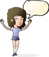 cartoon pretty girl with speech bubble png