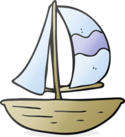 hand drawn cartoon sail ship png