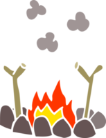 Cartoon-Doodle-Lagerfeuer png