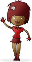 cartoon waving vampire girl png