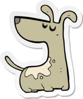 pegatina de un perro feliz de dibujos animados png