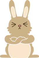 hand drawn quirky cartoon rabbit png