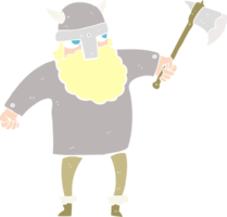 platt Färg illustration av viking krigare png