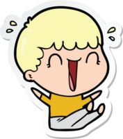 sticker of a laughing cartoon man png